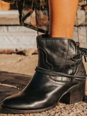 Freebird Casey Black Ankle Heeled Boots - Size 8